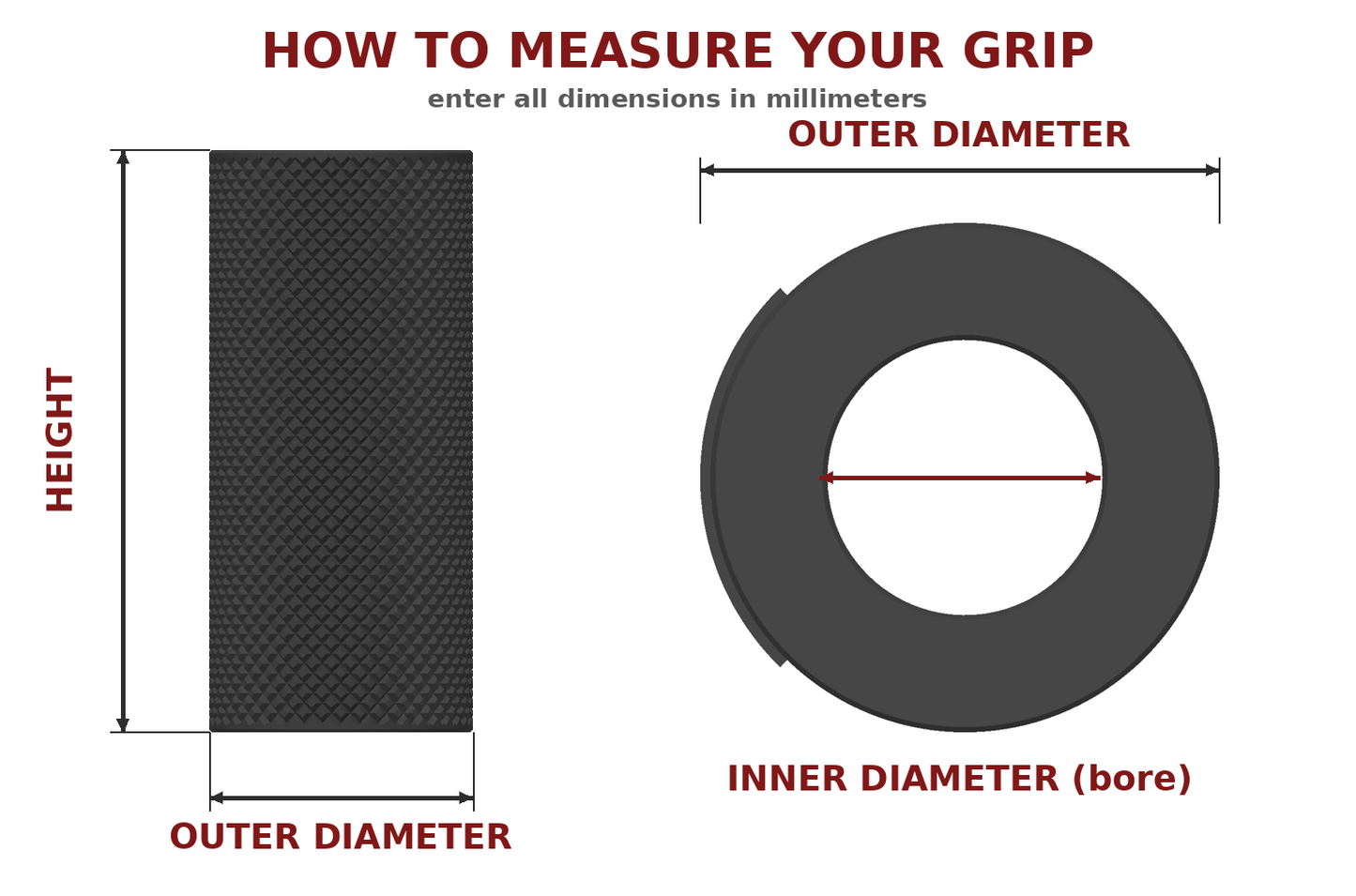 Fully Customizeable Grips (Knurled)